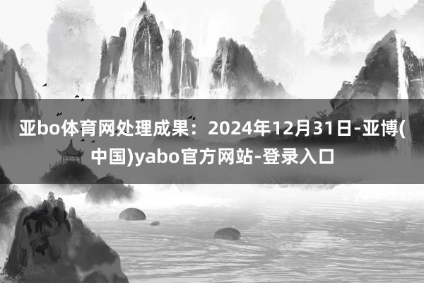 亚bo体育网处理成果：2024年12月31日-亚博(中国)yabo官方网站-登录入口