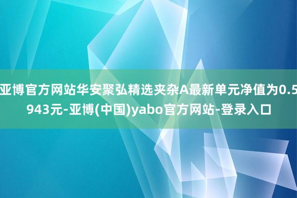亚博官方网站华安聚弘精选夹杂A最新单元净值为0.5943元-亚博(中国)yabo官方网站-登录入口