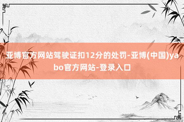 亚博官方网站驾驶证扣12分的处罚-亚博(中国)yabo官方网站-登录入口