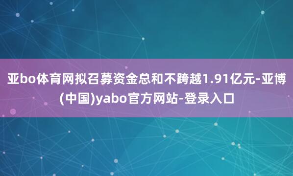 亚bo体育网拟召募资金总和不跨越1.91亿元-亚博(中国)yabo官方网站-登录入口