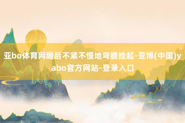 亚bo体育网随后不紧不慢地弯腰捡起-亚博(中国)yabo官方网站-登录入口