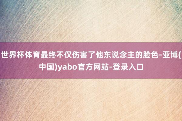 世界杯体育最终不仅伤害了他东说念主的脸色-亚博(中国)yabo官方网站-登录入口