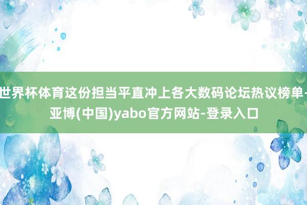 世界杯体育这份担当平直冲上各大数码论坛热议榜单-亚博(中国)yabo官方网站-登录入口