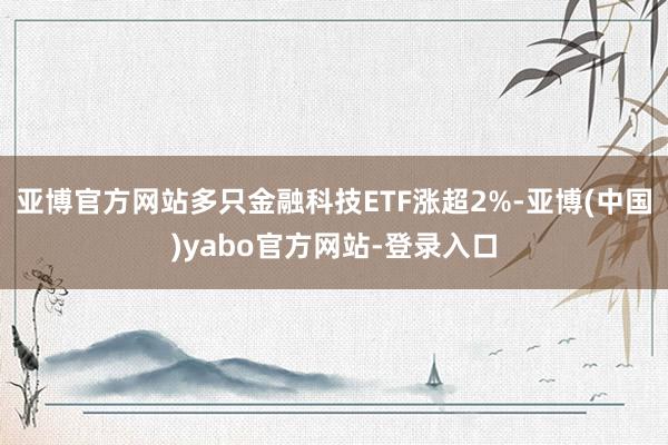 亚博官方网站多只金融科技ETF涨超2%-亚博(中国)yabo官方网站-登录入口