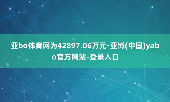 亚bo体育网为42897.06万元-亚博(中国)yabo官方网站-登录入口