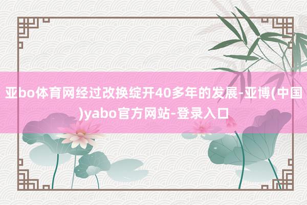 亚bo体育网经过改换绽开40多年的发展-亚博(中国)yabo官方网站-登录入口
