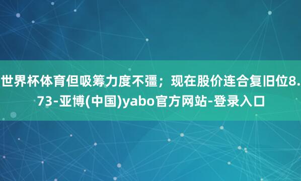 世界杯体育但吸筹力度不彊；现在股价连合复旧位8.73-亚博(中国)yabo官方网站-登录入口