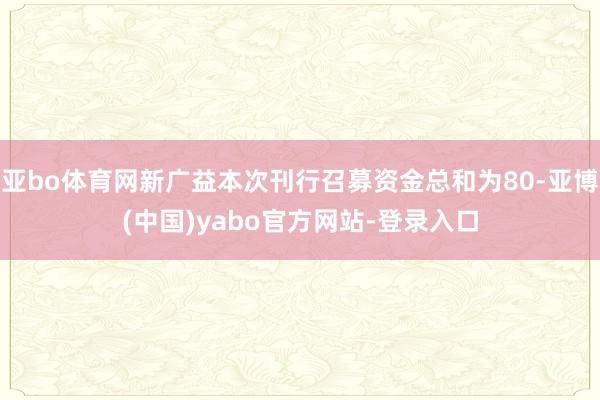 亚bo体育网新广益本次刊行召募资金总和为80-亚博(中国)yabo官方网站-登录入口